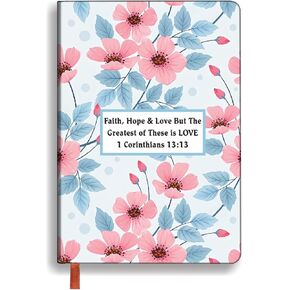 Christian Gift Bible Verse Leather Journal for Women A5 Hardcover Lined Notebook Prayer Faith Religious Gift Inspirational Friendship Gift Motivational Notebook (Exodus 14:14)