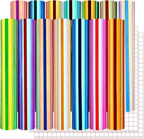Lya Vinyl 16 Pack Holographic Vinyl مجموعة لـ Cricut - 12 "× 12" أوراق الفينيل الدائمة الدائمة للديكور ، زخرفة الحفلات ، شارات السيارة in Kuwait