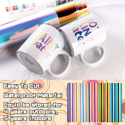 Lya Vinyl 16 Pack Holographic Vinyl مجموعة لـ Cricut - 12 "× 12" أوراق الفينيل الدائمة الدائمة للديكور ، زخرفة الحفلات ، شارات السيارة in Kuwait