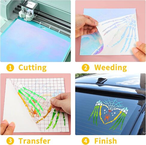 Lya Vinyl 16 Pack Holographic Vinyl مجموعة لـ Cricut - 12 "× 12" أوراق الفينيل الدائمة الدائمة للديكور ، زخرفة الحفلات ، شارات السيارة in Kuwait