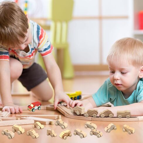 Haconba 24 Pack Diy Wooden Car Toys غير مكتملة لسيارة خشبية لطلاء السيارات الحرف الخشبية للطلاب أنشطة DIY Crafts ، 12 أنماط in Kuwait