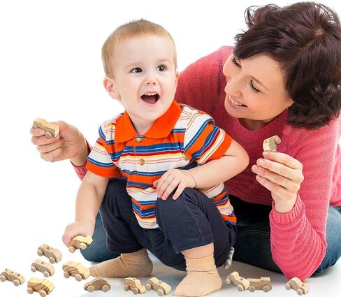 Haconba 24 Pack Diy Wooden Car Toys غير مكتملة لسيارة خشبية لطلاء السيارات الحرف الخشبية للطلاب أنشطة DIY Crafts ، 12 أنماط in Kuwait