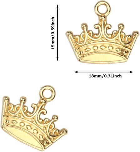 100 Pcs Crown Charms Vintage Tiara Princess Charm Pendants for Jewelry Making Necklace Bracelets Earring DIY Crafts in Kuwait