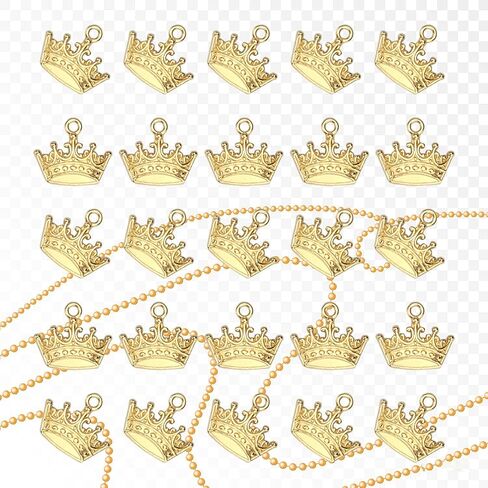 100 Pcs Crown Charms Vintage Tiara Princess Charm Pendants for Jewelry Making Necklace Bracelets Earring DIY Crafts in Kuwait