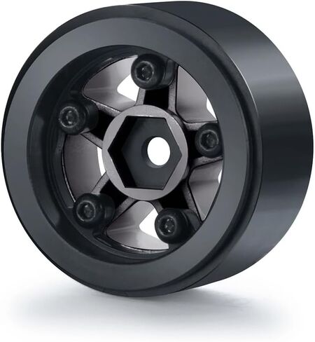 4PCS 1.0inch Wheel Rims RC Plastic 5-Spokes Beadlock Wheel Rim Hub for Axial SCX24 Deadbolt All 1/24 Scale RC Crawler Upgrade Parts Accessories (Titanium) in Kuwait