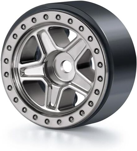 4PCS 1.0inch Wheel Rims RC Plastic 5-Spokes Beadlock Wheel Rim Hub for Axial SCX24 Deadbolt All 1/24 Scale RC Crawler Upgrade Parts Accessories (Titanium) in Kuwait