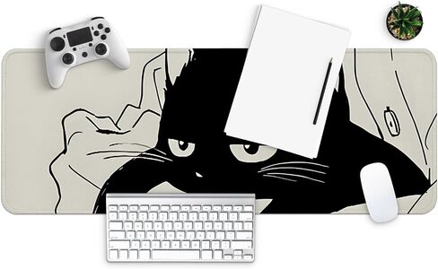 Large Gaming Mouse Pad, Full Keyboard Mat, Long Laptop Mousepad, Computer Mouse Mat for Home and Office, Anti-Slip Rubber Base, 31.5 x 11.8 Inches (Japan Street) in Saudi Arabia