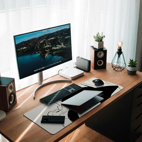 Large Gaming Mouse Pad, Full Keyboard Mat, Long Laptop Mousepad, Computer Mouse Mat for Home and Office, Anti-Slip Rubber Base, 31.5 x 11.8 Inches (Japan Street) in Saudi Arabia