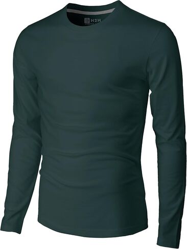 H2H Mens T-Shirts - Light Weight and Comfortable Crew Neck Long Sleeve Slim Fit Gray US L/Asia XL (CMTTL137) in Saudi Arabia