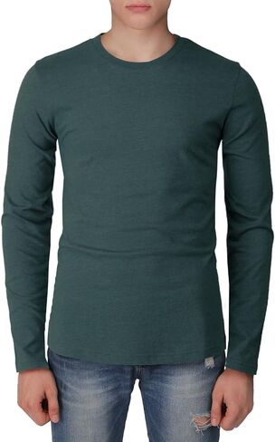 H2H Mens T-Shirts - Light Weight and Comfortable Crew Neck Long Sleeve Slim Fit Gray US L/Asia XL (CMTTL137) in Saudi Arabia