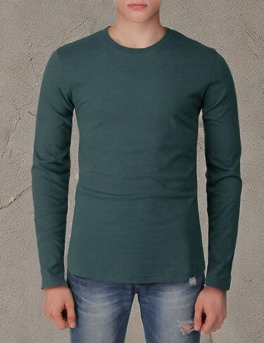 H2H Mens T-Shirts - Light Weight and Comfortable Crew Neck Long Sleeve Slim Fit Gray US L/Asia XL (CMTTL137) in Saudi Arabia