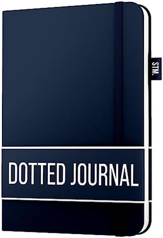 Scribbles That Matter A5 Bullet Dotted Journal Notebook | Vegan Hard Cover, 120gsm bleedproof thick paper, 150 pages, 5.75 x 8.5in, 2 bookmarks, tab stickers, penloop | For Work | Navy Blue in Saudi Arabia