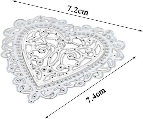 يموت القلب الفضي القلب المعدني الحب القلب القلب قطع الذرات الزنوجين DIY قالب الحرف لصنع البطاقات تصنيع الكتب الألبوم ديكور بطاقة الورق ديكور. in Kuwait