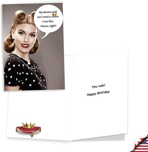 NobleWorks Assorted 3 Pack, Funny Naughty Retro Birthday Cards for Women with 5 x 7 Inch Envelopes (3 Designs, 1 Each) Laughing Ladies VC2807BDG-C1x3 in Kuwait