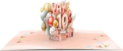بطاقة عيد الميلاد العاشرة | 3D POPTDAY CARD لـ 10 YEAS OLD BOY ، الابن ، حفيد ، ابن أخ | متعة ، سيليتريشن ، سن العاشرة | مع ملاحظة رسالة وتغلف | حجم 7 × 5 بوصات in Kuwait