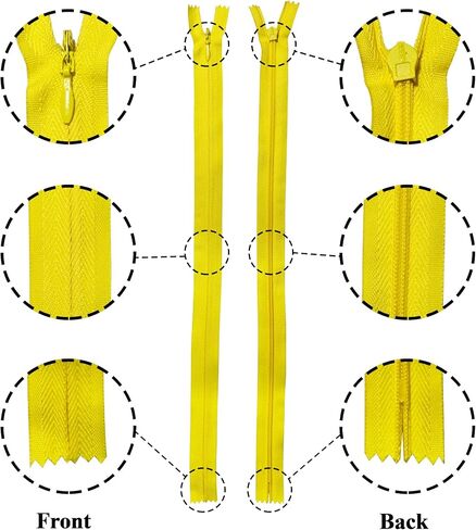 KGS Invisible Zippers for Sewing | 20 Zippers/Pack | 20 Assorted Colours | Size: 15 Inch | Hidden Zippers for Dresses, Skirts, Pillows and Sewing Craft in Kuwait
