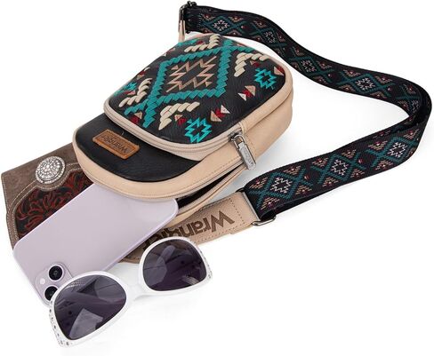 Wrangler Sling Bag for Women Aztec Crossbody Bags Fanny Pack Chest Bag Purse in Kuwait