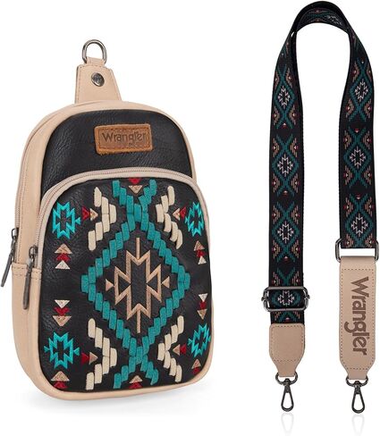 Wrangler Sling Bag for Women Aztec Crossbody Bags Fanny Pack Chest Bag Purse in Kuwait