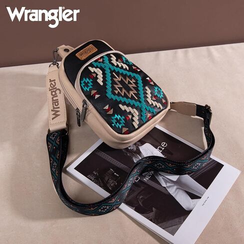 Wrangler Sling Bag for Women Aztec Crossbody Bags Fanny Pack Chest Bag Purse in Kuwait