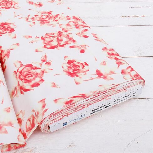 3 Yard Cut Premium Cotton Quilting Fabric -White Light Blue Floral - 44" Width - 100% Cotton - Quilting, Sewing, Crafts in Saudi Arabia