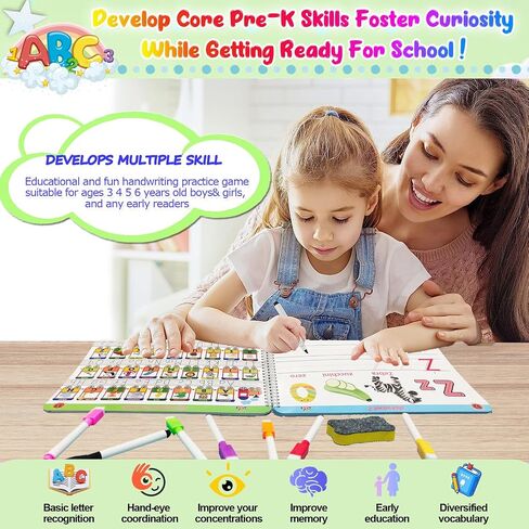 Montessori Preschool Learning Tracing Workbook - Toddler Alphabet and Number Practice Handriting Practice Busy Book Book Pray Pray ، Autism Materials Prek Edual in Saudi Arabia