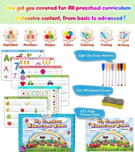 Montessori Preschool Learning Tracing Workbook - Toddler Alphabet and Number Practice Handriting Practice Busy Book Book Pray Pray ، Autism Materials Prek Edual in Saudi Arabia