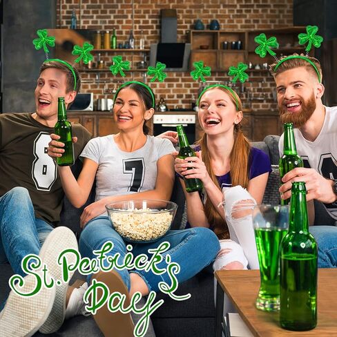 Camlinbo 6 Pack St. Patrick's Day Shamrocks Headbands Accessories, Irish Green Boppers Headwear Hats for Women Men Kids St. Patrick's Day Clover Headband Costume Girls Party Favor Supplies Dressing-up in Saudi Arabia