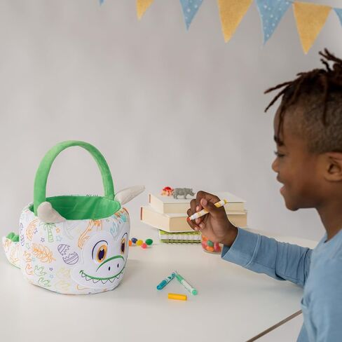 Crayola Color Me Plush, Easter Basket with 3 Ultra-Clean Washable Markers, Green Dinosaur, Creative Fun for Boys and Girls Ages 3 and Up in Kuwait