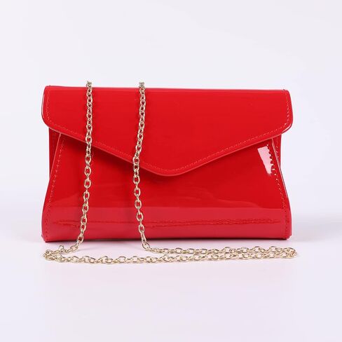 Fashion Glossy Envelope Faux Patent Leather Clutch Evening Bags for Women Wedding Formal Prom Handbag in Saudi Arabia