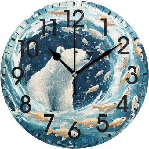 ALAZA Home Decor Summer Lemon Fruit Leaves 9.5 inch Round Acrylic Wall Clock Non Ticking Silent Clock Art for Living Room Kitchen Bedroom(Black Pointer) in Saudi Arabia