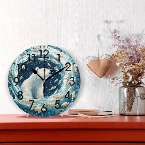 ALAZA Home Decor Summer Lemon Fruit Leaves 9.5 inch Round Acrylic Wall Clock Non Ticking Silent Clock Art for Living Room Kitchen Bedroom(Black Pointer) in Saudi Arabia