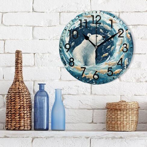 ALAZA Home Decor Summer Lemon Fruit Leaves 9.5 inch Round Acrylic Wall Clock Non Ticking Silent Clock Art for Living Room Kitchen Bedroom(Black Pointer) in Saudi Arabia