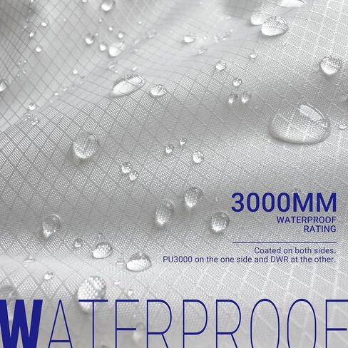 Emma Kites White Ripstop Nylon PU3000 مقاوم للماء 1.9 أوقية 70D شبكة الماس مقاومة للدموع لخيمة مطري Rainfly Poncho Back Back Pike Cover (تم إزالة selvedge) مسبقًا 1 ياردة in Kuwait