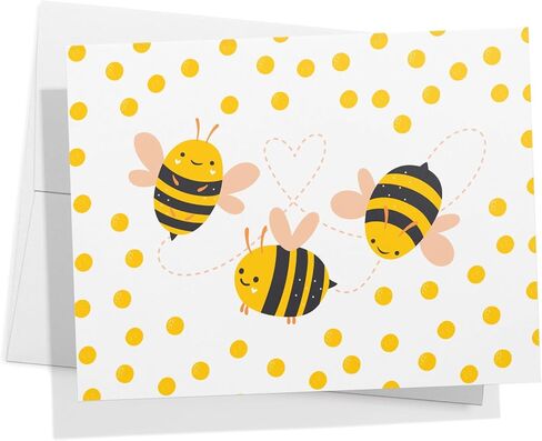 ورق Twigs - بطاقات تحية Bumble Bumble Bume - بطاقات القرطاسية مع الأظرف - شكرًا لك بطاقة - بطاقات نوت فارغة - بطاقات المعايدة لجميع المناسبات - مصنوعة في الولايات المتحدة الأمريكية (5.5 × 4.25 ، مجموعة من 12) in Kuwait