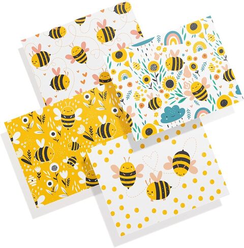 ورق Twigs - بطاقات تحية Bumble Bumble Bume - بطاقات القرطاسية مع الأظرف - شكرًا لك بطاقة - بطاقات نوت فارغة - بطاقات المعايدة لجميع المناسبات - مصنوعة في الولايات المتحدة الأمريكية (5.5 × 4.25 ، مجموعة من 12) in Kuwait