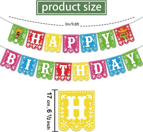 Pre-strung Taco Birthday Party Decorations, with 1pcs Fiesta Happy Birthday Banner, 8pcs Cinco De Mayo Hanging Swirls, Mexican Birthday Party Decorations, Fiesta Birthday Party Decorations in Kuwait