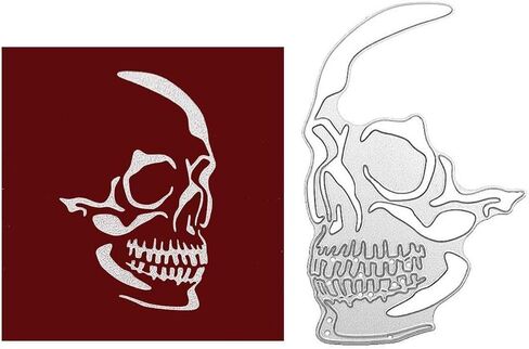 سيلف هالوين جمجمة المعادن مموت قطع الهيكل العظمي صورة ظلية يموت قطع الإستنسل DIY قصاصات القصاصات الألبوم الزخرفية بطاقة الورق البطاقة الفنية in Kuwait