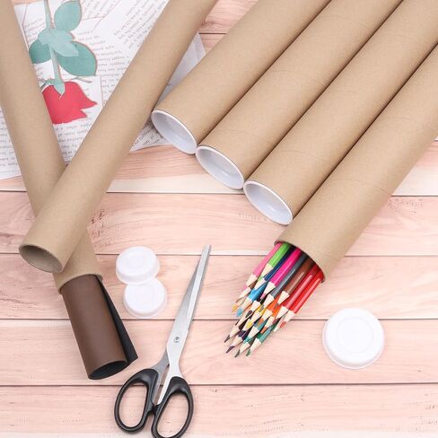 Mailing Tubes with Caps,10 Pack 2x30-Inch &1.5x24-Inch Kraft Paper Poster Tube for Shipping, Packing, Bulk Round Packaging, Cardboard Mailers, Art Prints, Maps, Blueprint in Saudi Arabia