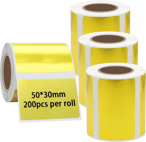 Hybsk 50x30mm Portable Printer Label Paper Multi-Purpose Tear Resistant Direct Thermal Labels Self-Adhesive Stickers Compatible with P50 Label Maker (50x30mm,White Label,4 Rolls) in Saudi Arabia