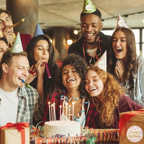 Heyfibro 500 PCS 1.5 بوصة ملصق عيد ميلاد سعيد للحفلة ، وتعبئة الهدايا ، وإغلاق المغلف ، ودش الطفل (نص) in Kuwait