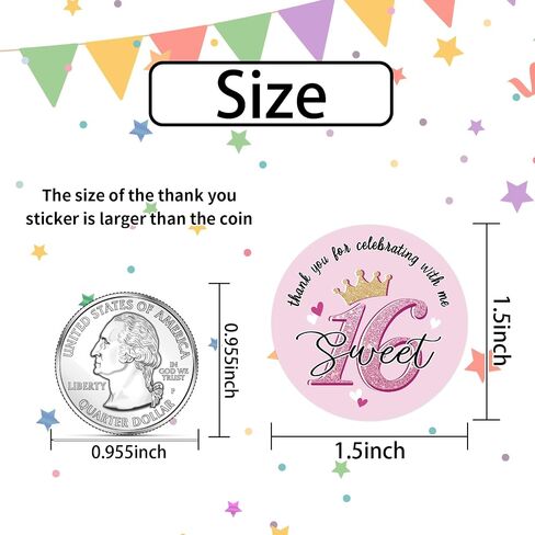 Heyfibro 500 PCS 1.5 بوصة ملصق عيد ميلاد سعيد للحفلة ، وتعبئة الهدايا ، وإغلاق المغلف ، ودش الطفل (نص) in Kuwait