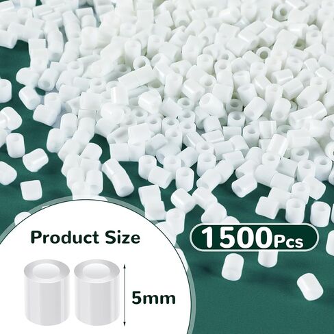 AUGSUN Fuse Beads, 1500Pcs Black White Melty Beads 5mm Iron Beads for Arts and Crafts in Kuwait