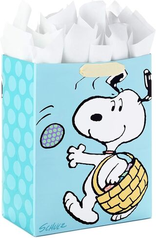 Hallmark 13" Large Peanuts Easter Gift Bag with Tissue Paper (Snoopy Easter Basket) in Saudi Arabia