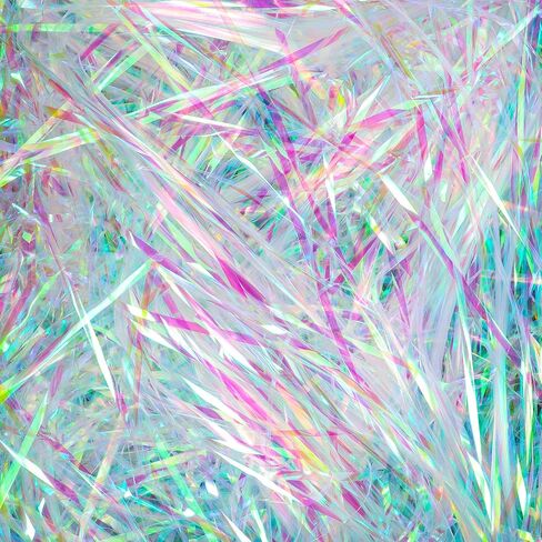 150 Grams / 5.3 Oz Sparkly Iridescent Film PP Hamper Shreds & Strands Shredded Crinkle Confetti for Gift Wrapping & Basket Filling Christmas Gifts Wedding Birthday Bridesmaid Gift Boxes Bags in Saudi Arabia