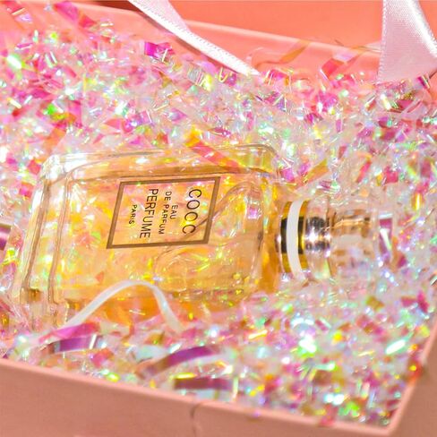 150 Grams / 5.3 Oz Sparkly Iridescent Film PP Hamper Shreds & Strands Shredded Crinkle Confetti for Gift Wrapping & Basket Filling Christmas Gifts Wedding Birthday Bridesmaid Gift Boxes Bags in Saudi Arabia