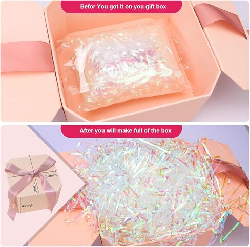 150 Grams / 5.3 Oz Sparkly Iridescent Film PP Hamper Shreds & Strands Shredded Crinkle Confetti for Gift Wrapping & Basket Filling Christmas Gifts Wedding Birthday Bridesmaid Gift Boxes Bags in Saudi Arabia