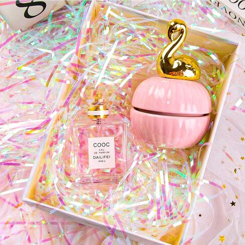 150 Grams / 5.3 Oz Sparkly Iridescent Film PP Hamper Shreds & Strands Shredded Crinkle Confetti for Gift Wrapping & Basket Filling Christmas Gifts Wedding Birthday Bridesmaid Gift Boxes Bags in Saudi Arabia