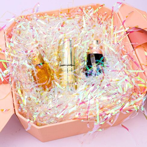 150 Grams / 5.3 Oz Sparkly Iridescent Film PP Hamper Shreds & Strands Shredded Crinkle Confetti for Gift Wrapping & Basket Filling Christmas Gifts Wedding Birthday Bridesmaid Gift Boxes Bags in Saudi Arabia