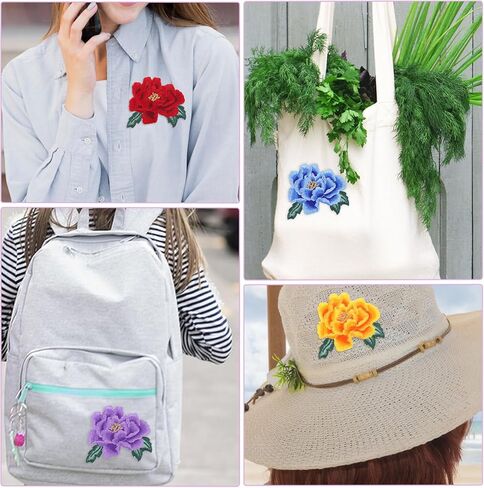 5 PCS Rose Patches Patches ، حديد زهرة كبير على بقع ، خياطة الأزهار على بقع بقع خياطة التزيين بقع جمالية كبيرة لقطعة جينز أكياس ملابس الأحذية المصنوعة. in Kuwait