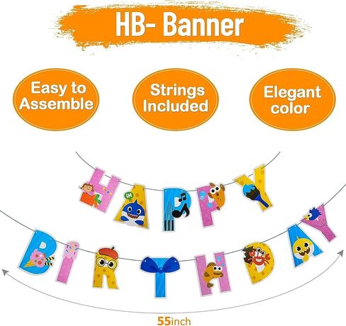24PCS Shark Decorations - 5PCS Foil & 12PCS Balloons - 6PCS Hanging Swirls - Birthday & Party Pack in Saudi Arabia